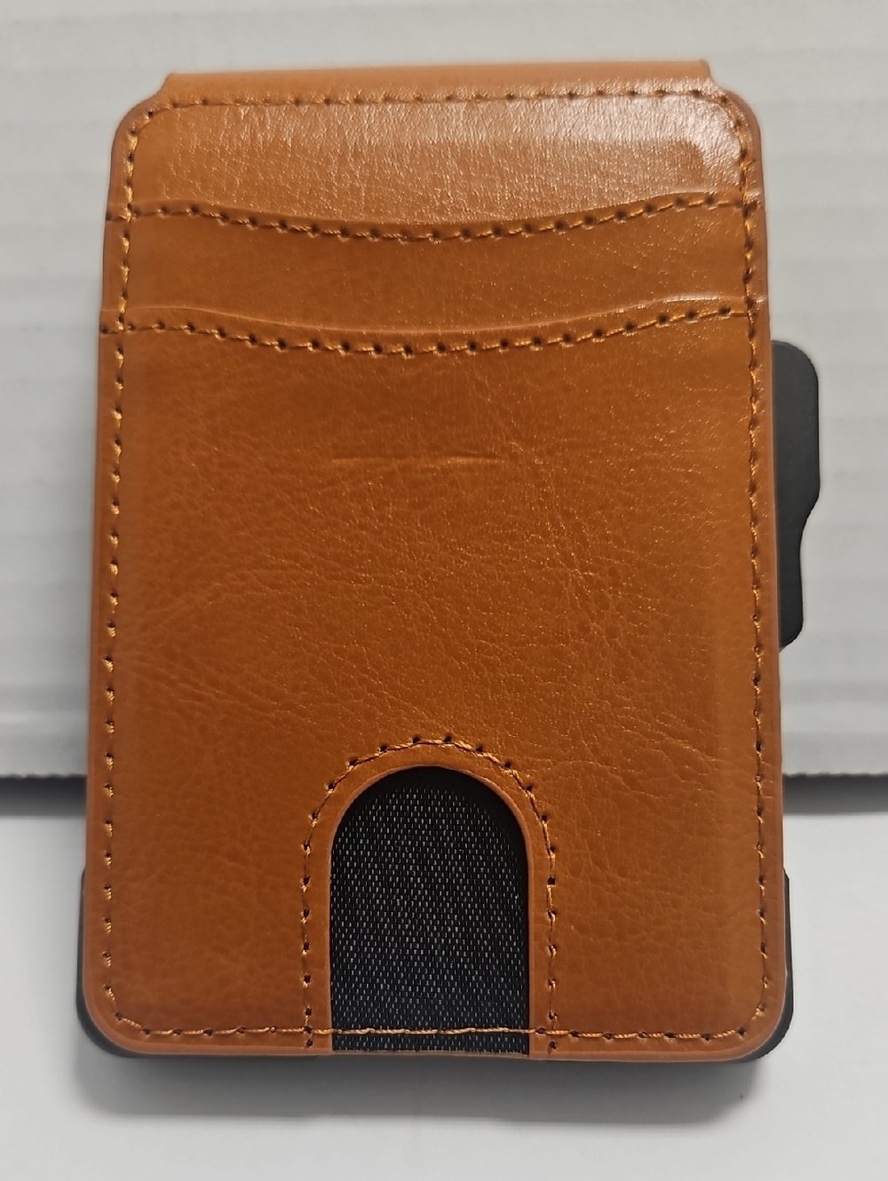 Slim Tan Leather Card Wallet